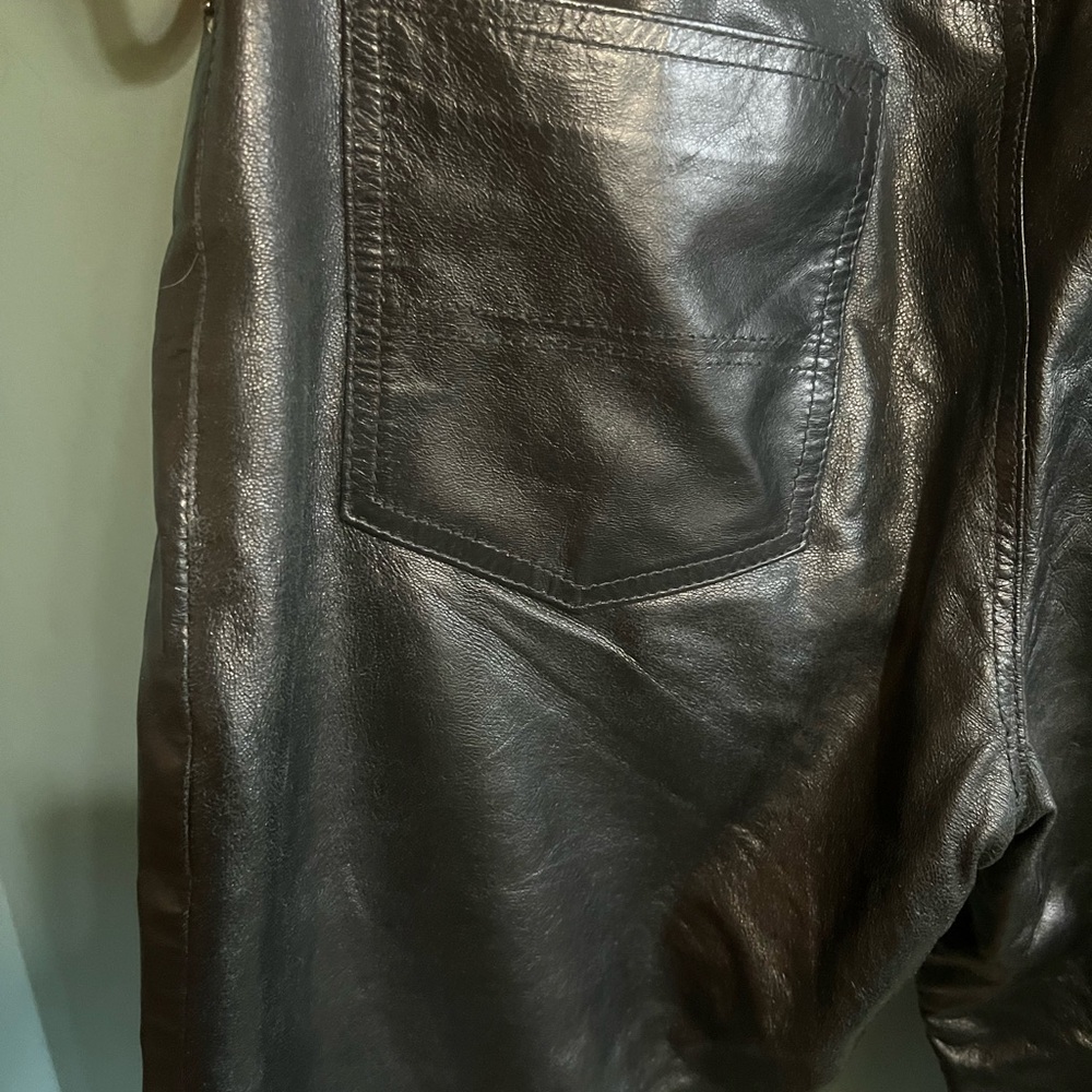 Polo by Ralph Lauren Black Leather Pants - Picture 14 of 17
